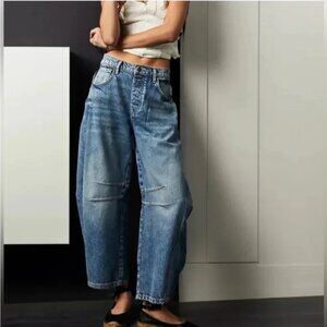 We The Free Good Luck Mid-Rise Barrel Jeans